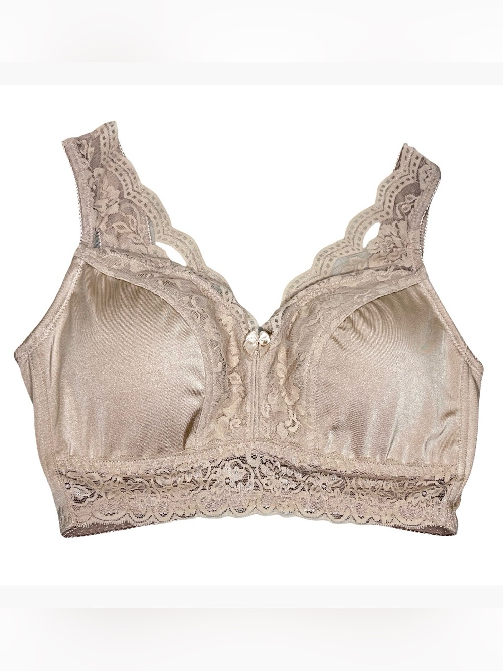 Rhona Shear Lace Beige Molded Cup Bra Sz M
